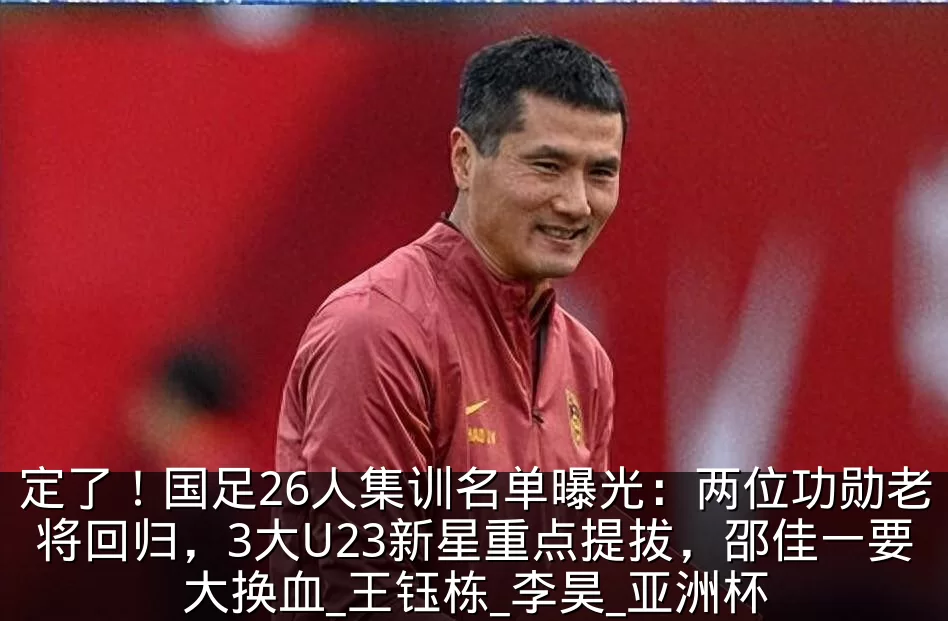 定了!国足26人集训名单曝光:两位功勋老将回归,3大U23新星重点提拔,邵佳一要大换血_王钰栋_李昊_亚洲杯